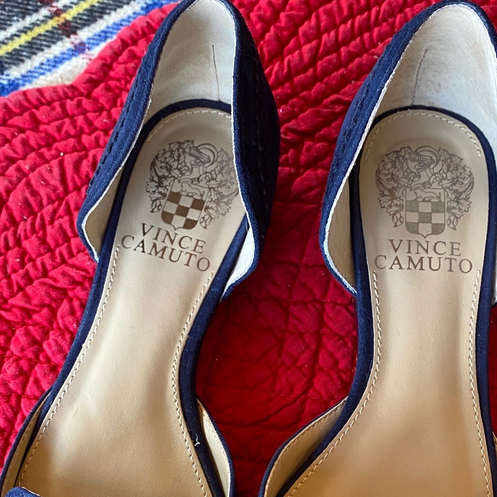 Vince Camuto Women's Dark Blue Suede Tassel Loafers - Picture 2 of 4